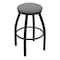 Holland Bar Stool Co 30" Swivel Bar Stool, Black Wrinkle, Canter Grey Seat X802 - alternate 1